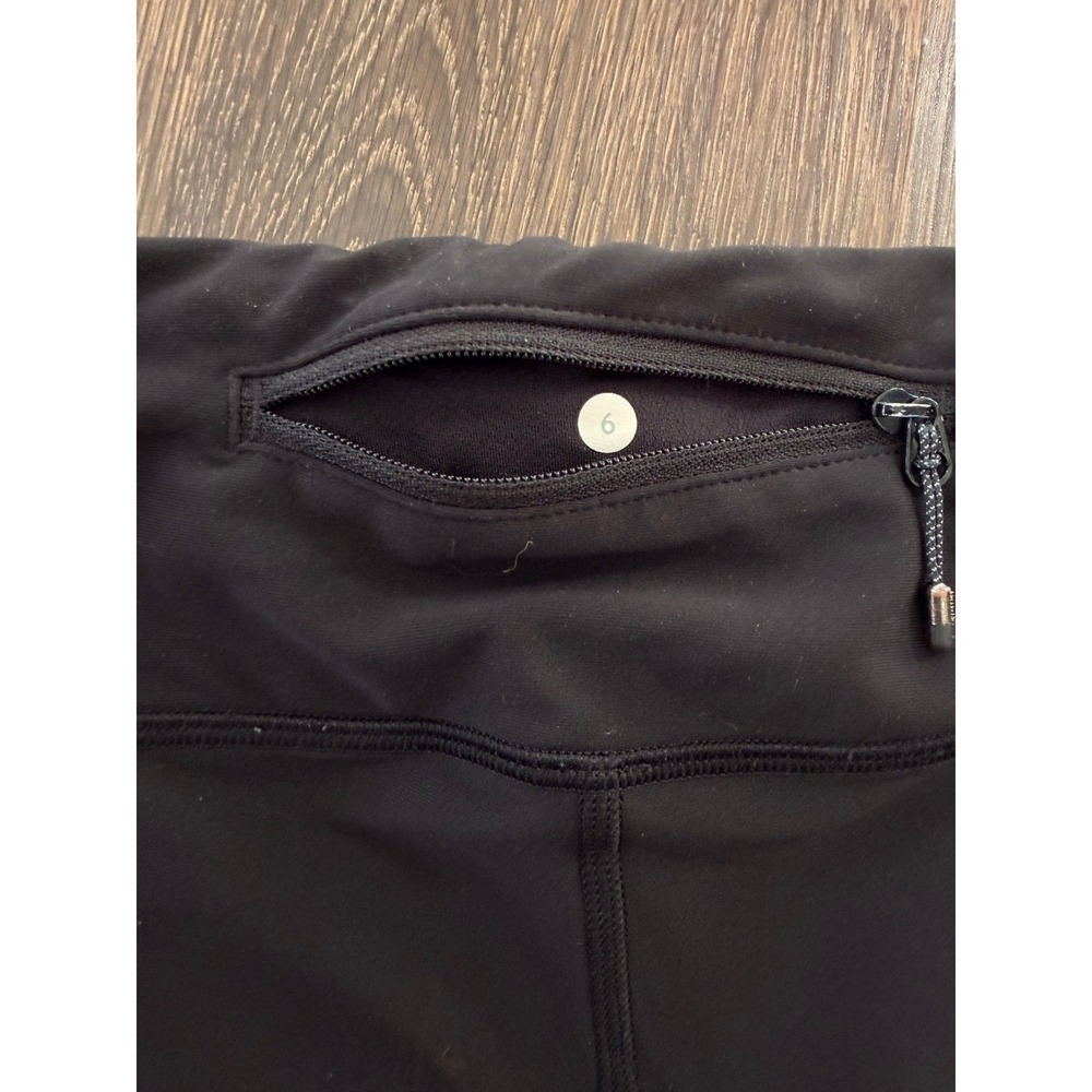 Lululemon Black Metallic Dot High Scalloped Rise Leggings Size 6 - Picture 5 of 7